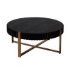 Modern Handcraft Drum Coffee Table 31.5 inch Round Coffee Table for Living Room,Small Coffee Table with Sturdy Pedestal - Matt Black - MDF+Metal