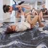 LOOM & LUXE Collection 5X7 L.Blue /Abstract Non-Shedding Living Room Bedroom Dining Home Office Stylish and Stain Resistant Area Rug - as Pic