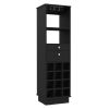 Classic Bar Cabinet; Two Drawers; Twelve Built-in Wine Rack-Black - as Pic