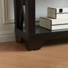 Modern bookcase display cabinet four tall shelves with X brace wooden frame and wooden legs - as Pic