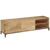 TV Stand 57.1"x11.8"x16.1" Solid Wood Mango - Brown