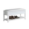 Rouen Seating Bench with Shoe Storage, White - as Pic