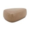 Pebble 44" Rounded Triangle Cocktail Ottoman, Tuscan Tan Brown Top Grain Leather - as Pic