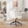 Bizerte Adjustable Swivel Criss-Cross Chair, Wide Seat/ Office Chair /Vanity Chair, White - as Pic