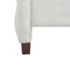 Marcella Upholstered Shelter Headboard Bed Set, King, Antique White Polyester - as Pic
