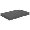 Floating Wall Shelves 2 pcs High Gloss Gray 15.7"x9.1"x1.5" MDF - Grey