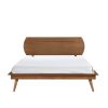 Country Casual Style Queen Platform Bed with Oval Headboard 1pc Wooden Bedroom Furniture - as Pic