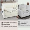 Oversized Deep Seat Sectional Sofa, Green Modern Chenille Cloud Couch, Large 3 Seater Modular Sofa with 3 Pillows,White - as Pic