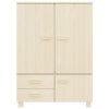 Wardrobe HAMAR Honey Brown 39"x17.7"x53.9" Solid Wood Pine - Brown