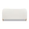 Roman Curved Headboard Upholstered Platform Bed, King, Ivory White Boucle - as Pic