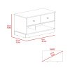 Light Oak Rectangle 2-Shelf 2-Drawer Storage Bench - as Pic