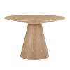 45.27'' Wooden Dining Table Round Dining Table, Hardwood Solids Construction, a Oak Top Suitable for Kitchen, Living Room, Cafe ASH - as Pic