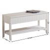 Quality Solid Wood Shoe Bench with Storage, White - as Pic