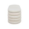 Fuji 49" Upholstered Oval Storage Bench, Ivory White Boucle - as Pic