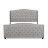 Marcella Upholstered Shelter Headboard Bed Set, King, Silver Grey Polyester - as Pic