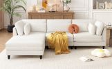U_Style Modern Modular Sectional Sofa with Movable Ottoman, 110 Inch 4 Seat Sofa Set with 5 pillows, Unique Piping Stitch Design