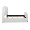 Marcella Upholstered Shelter Headboard Bed Set, King, Antique White Polyester - as Pic