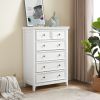 Modern 6 Drawers Dresser 6 Drawers Cabinet,Chest of Drawers Closet Organizers and Storage Clothes Storage Drawers Cabinet- White