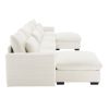 Big Deep Seat U-Shaped Corduroy Sectional Couches for Living Room, 4 Seater Sofa Couch(Corduroy, Beige)