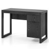 1PC Modern Computer Desk Writing Workstation with Cabinet and Drawer - Black