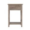 Set of 2 Farmhouse Wood Nightstand, Bed Sofa Side Table with Drawer, X-Shape Metal Sides, Square End Table Furniture- Rustic Gray and Black