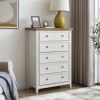 Modern 6 Drawers Dresser 6 Drawers Cabinet,Chest of Drawers Closet Organizers and Storage Clothes Storage Drawers Cabinet- Beige