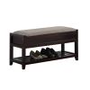 Rouen Seating Bench with Shoe Storage, Espresso - as Pic