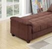 Contemporary Living Room Adjustable Sofa Chocolate Color Microfiber Plush Storage Couch 1pc Futon Sofa w Pillows - as Pic