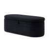 Modern End of Bed Bench with Storage Upholstered Sherpa Fabric Large Storage Bench Ottoman Shoe Stool Long Bench ,Black - as Pic