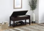 Rouen Seating Bench with Shoe Storage, Espresso - as Pic
