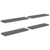 Floating Wall Shelves 4 pcs High Gloss Gray 35.4"x9.3"x1.5" MDF - Grey