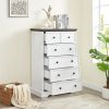 6 Drawer Dresser,6 Drawers cabinet Tall Chest of Drawers Closet Organizers Storage Clothes, cabinet of 6 drawers Living Room - White - MDF