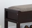 Rouen Seating Bench with Shoe Storage, Espresso - as Pic