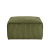 ISABELLA Square Ottoman, Olive Green, Corduroy - as Pic