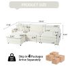 Modular Sectional Sofa, Oversized Deep Seat L Shaped Couch Set for Living Room, 3-Seater Comfy Cloud Couches with Movable Ottoman, Chenille,White