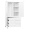 Industrial Wardrobe White 35.4"x19.7"x70.9" Metal - White