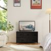Dresser for Bedroom Storage Drawers Fabric Storage Tower with 5 Drawers, Chest of Drawers with Fabric Bins - Black