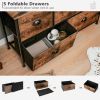 Dresser Organizer with 5 Drawers and Wooden Top - Rustic Brown
