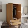 Wardrobe OLDEN Brown 30.1"x20.9"x67.7" Solid Wood Pine - Brown