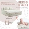 COOLMORE Chenille 2-seater lazy sofa With 5 back pillows,Comfy Sofa- Deep Seat Couch for Living Room,Club (White) - as Pic