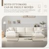 136" Chenille Modular Sectional Sofa with Deep and Wide Seat,U Shaped Cloud Couch Set with Double Cushions, 3 Colors