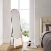 Floor Standing Mirror, Wall Mirror with Stand Aluminum Alloy Thin Frame,21''*64'' - Black