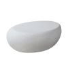 43.31''Fiberglass Elliptical Coffee Table for Living Room Vintage Table,Matte Rocks Table front of the Sofa - Beige - Fiberglass