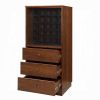 Walnut Wine Cabinet with 3 Drawer - as Pic