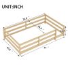Twin Size Floor Bed, Montessori Floor Bed with Fence, Kids Montessori Bed Twin Size, Wood Montessori Floor Bed for Kids, Girls, Boys