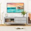 TV Stand with Compartment and Drawers for 55 Inch TV - Gray