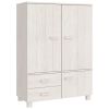 Wardrobe HAMAR White 39"x17.7"x53.9" Solid Wood Pine - White