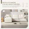 103.5" Chenille Modular Sectional Sofa with Deep and Wide Seat,L Shaped Cloud Couch Set with Double Cushions,4 Seat Sofa with Movable Ottoman