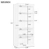 83.4" Tall Wood Bookcase with light strip,5-Tier Decor Bookshelves with Adjustable Shelves, Black