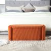 COOLMORE Storage Ottoman,Bedroom End Bench,Upholstered Fabric Storage Ottoman with Safety Hinge (Orange) - as Pic